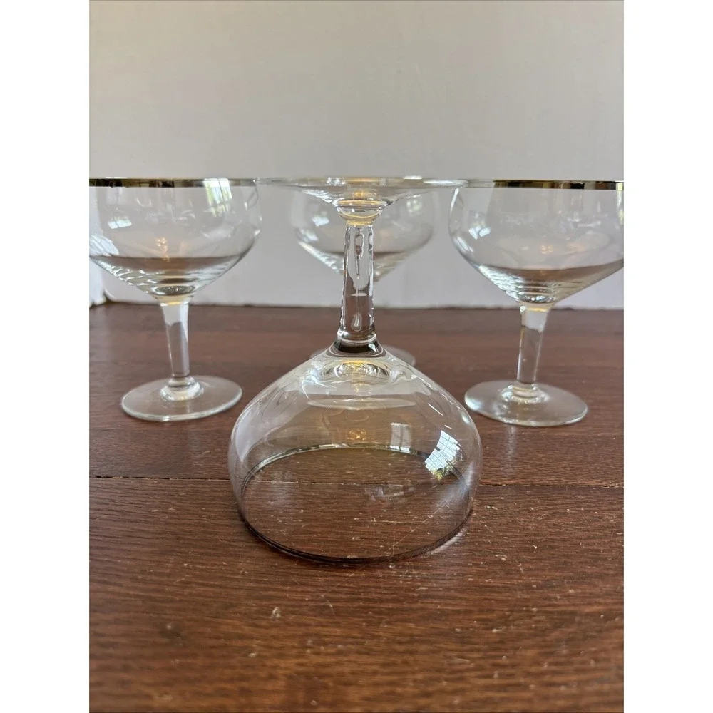 Set Of  4 Tiffin-Franciscan Dawn Clear ‎ Liquor Cocktail Glasses